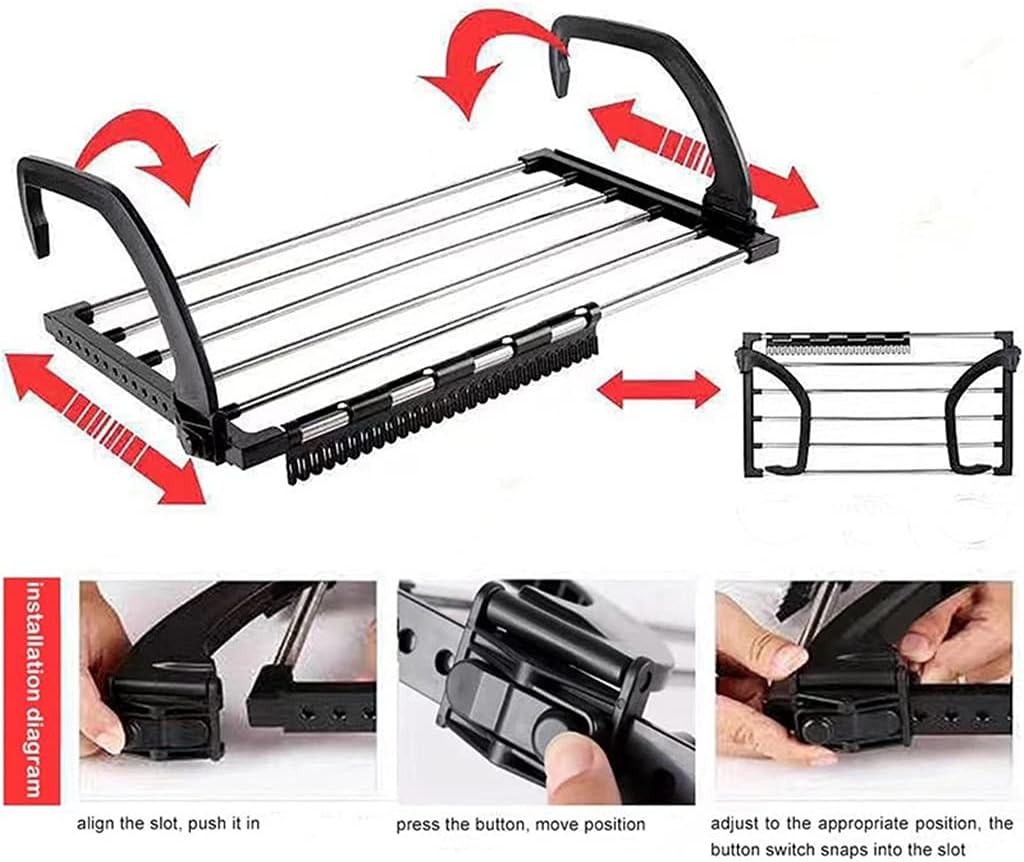 Balcony Folding Rack β Stainless Steel Hanging Airer
