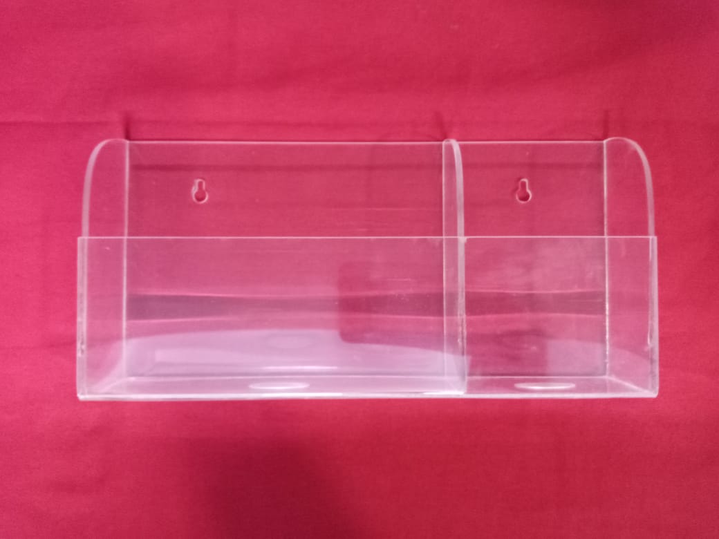 iPad/Mobile Wall-Mounted Organizer Box – 2-Hole Holder for Devices & Charging Stations