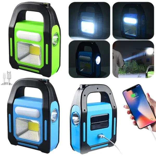 Hurry Bolt 3‑Mode Rechargeable Work Light (Solar + USB)