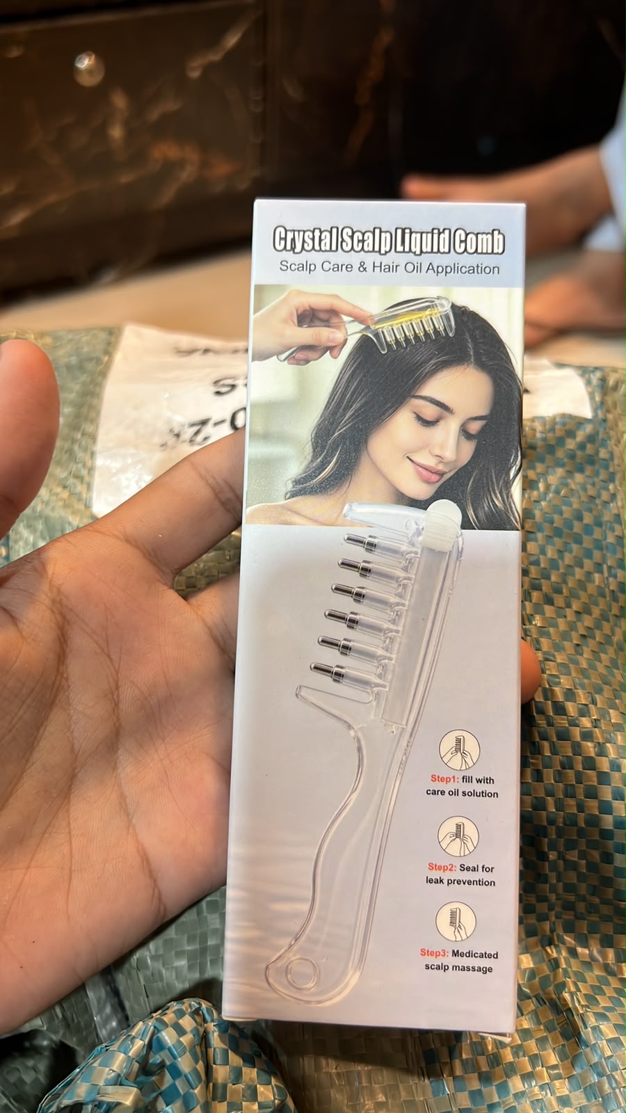 💆♀️ Crystal Scalp Oil Applicator Comb with Box💧