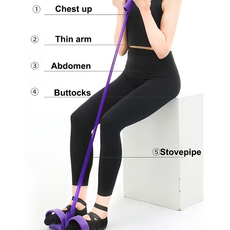 4-Tube Pedal Resistance Band Trainer
