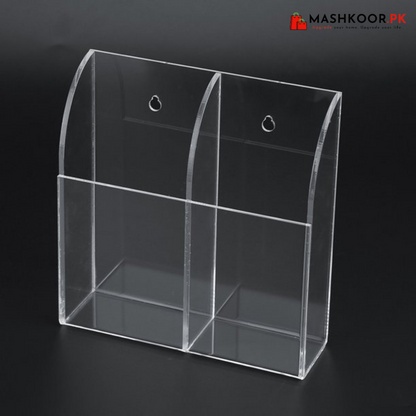 1 / 2 / 3 Slot Clear/Black Acrylic Wall Mounted Desk TV Air Conditioner Remote Control / Mobile Storage Holder Organizer Stand