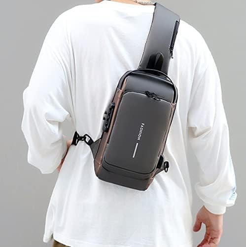 Gerrit Sling Backpack USB Anti-Theft Waterproof Chest Daypack Casual Shoulder Bag for Men,Black