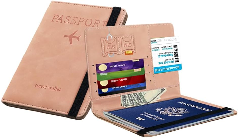 Premium Passport Holder Travel Wallet – Stylish Organizer with Elastic Strap