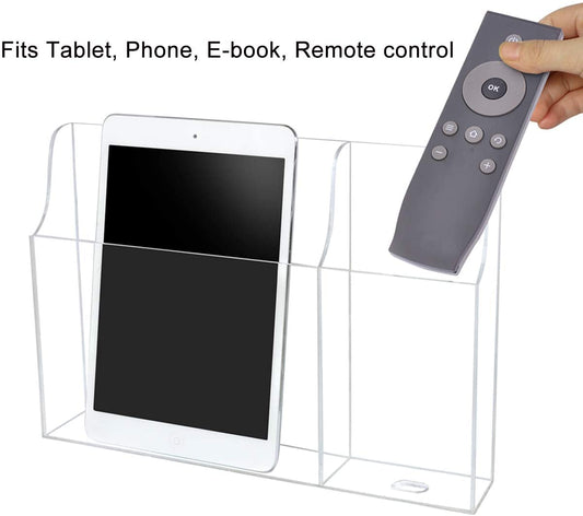 iPad/Mobile Wall-Mounted Organizer Box – 2-Hole Holder for Devices & Charging Stations