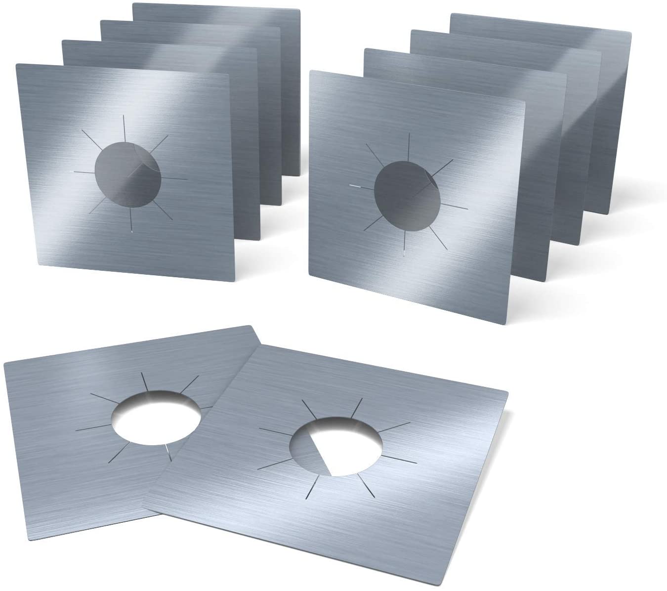 Reusable Stove Protectors, Gas Burner Cover, Aluminum Liner, Stove Mat, Cookware Cleaning Liner - 4 Pcs