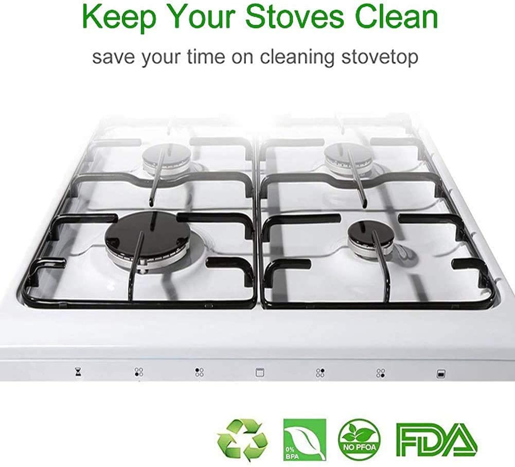 Reusable Stove Protectors, Gas Burner Cover, Aluminum Liner, Stove Mat, Cookware Cleaning Liner - 4 Pcs