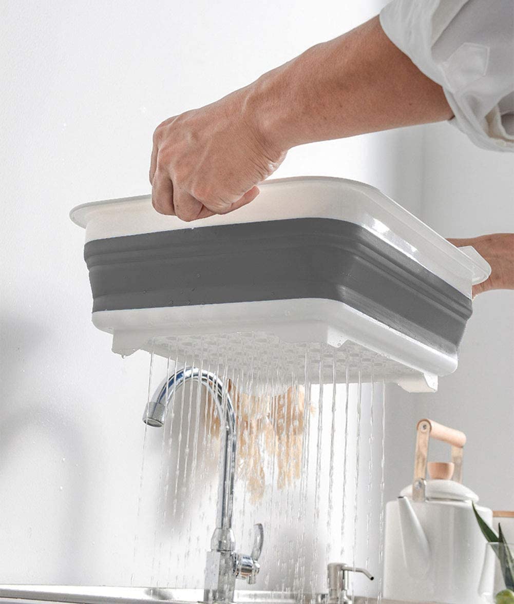 Basin Basket Dish Rack Kitchen Folding Silicone Dish Washing Drainer