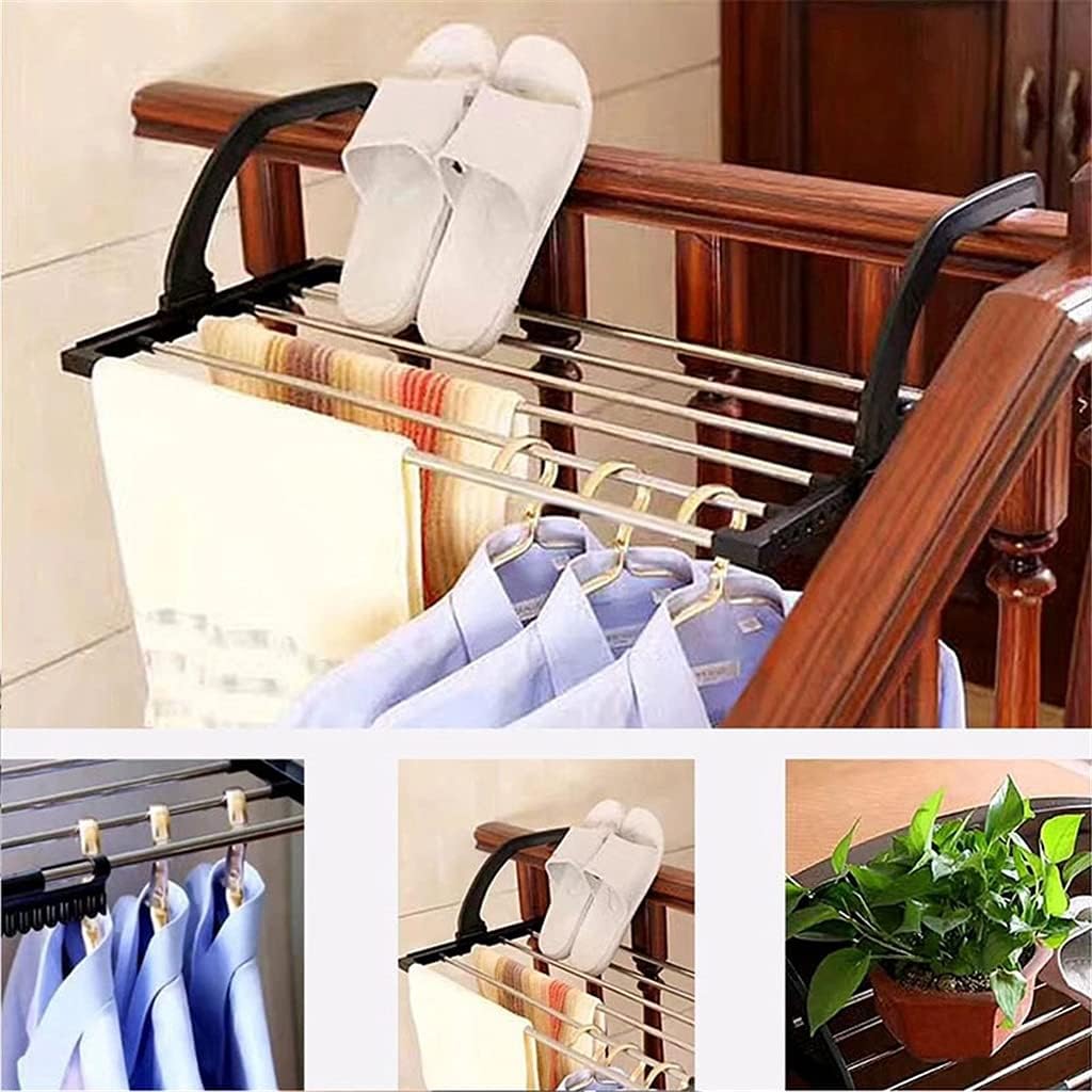 Balcony Folding Rack – Stainless Steel Hanging Airer