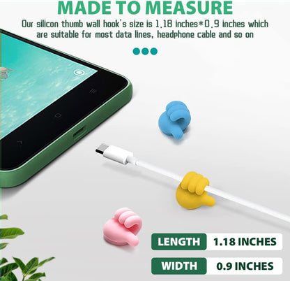 Self-Adhesive Silicone Thumb Wall Hooks (10 Pcs Set)