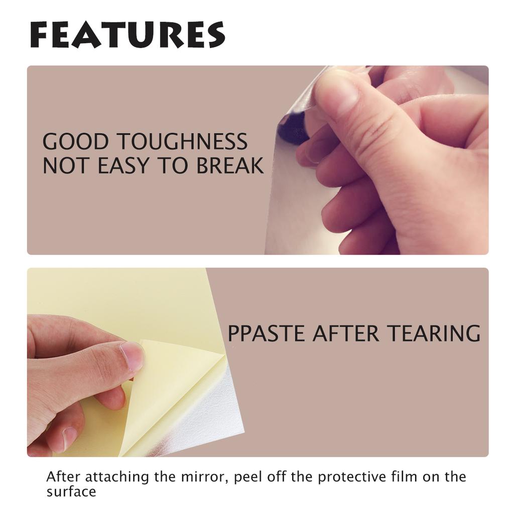 12pcs Square Mirror Tile Adhesive DIY Wall Sticker 15cmx15cm