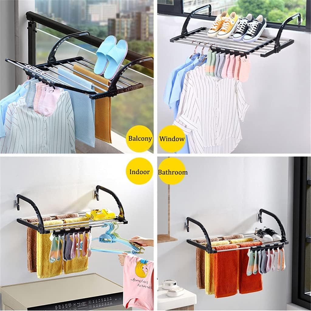 Balcony Folding Rack – Stainless Steel Hanging Airer