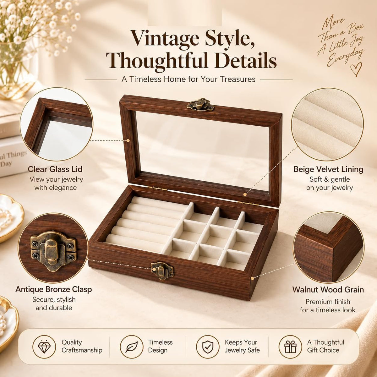 💍 Wooden Jewellery Box – Elegant & Stylish Storage ✨