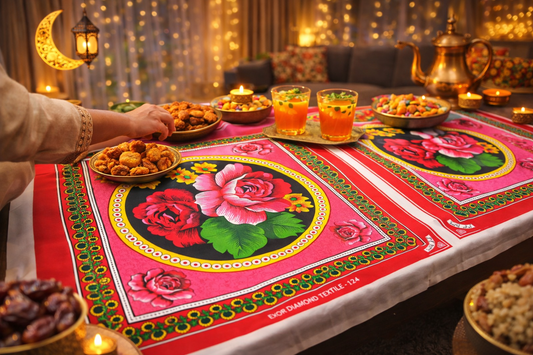 🌙 Rehmat-e-Ramzan Classic Cotton Dastarkhwan 4x6 Family Size 🌸