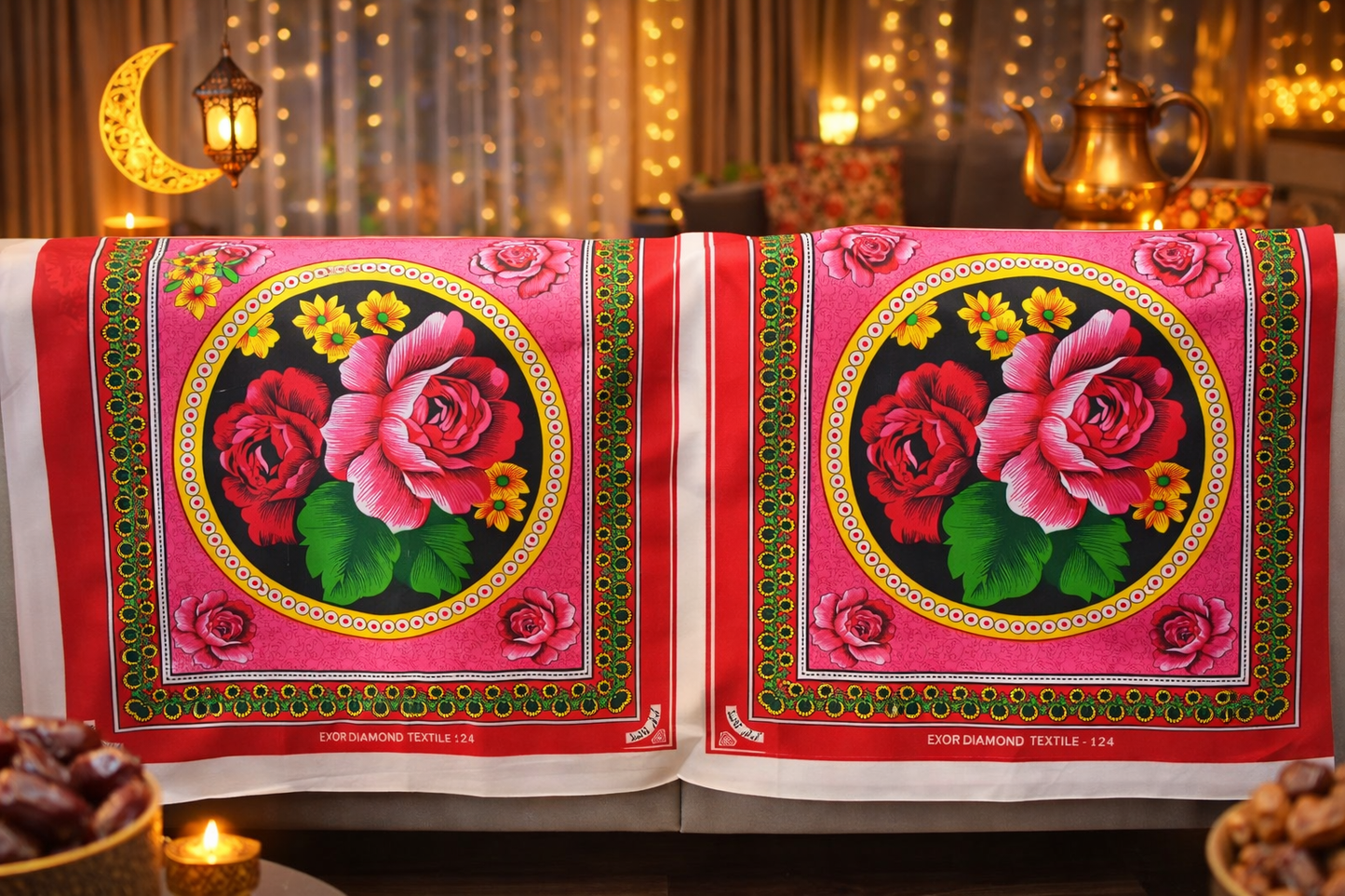 🌙 Rehmat-e-Ramzan Classic Cotton Dastarkhwan 4x6 Family Size 🌸