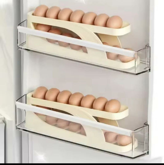 Egg Rolling Storage Tray – Space-Saving Fridge Organizer