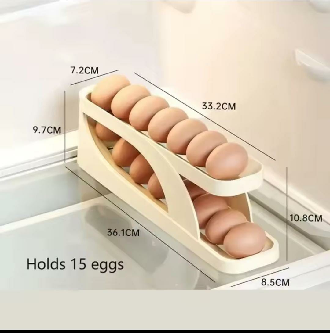 Egg Rolling Storage Tray – Space-Saving Fridge Organizer