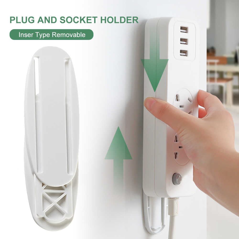 Socket Sticker 4 Pack Self-Adhesive Socket Fixer, Seamless Punch-Free Plug Sticker Br ...
