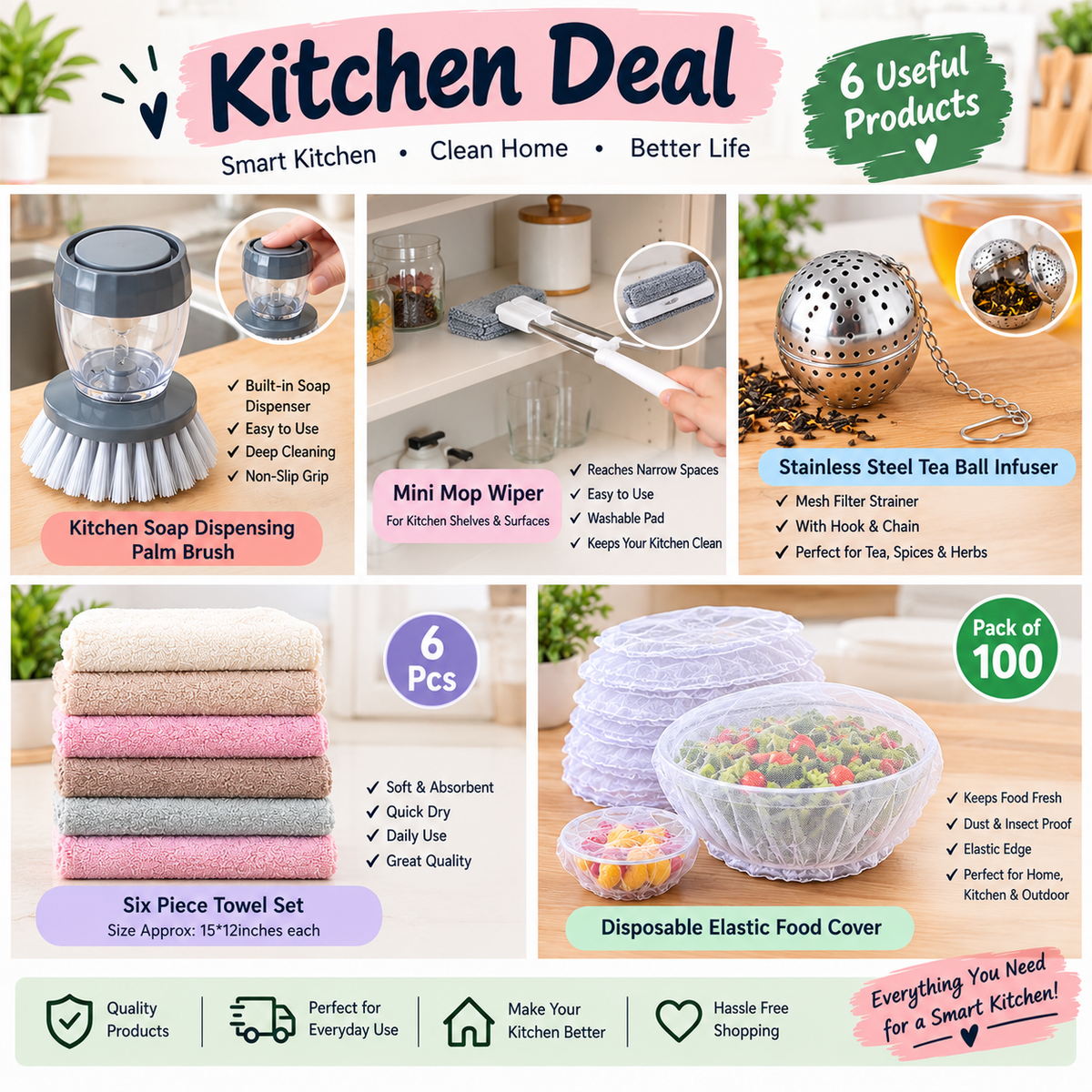 🍳 Kitchen Deal – 6 Useful Kitchen Essentials ✨