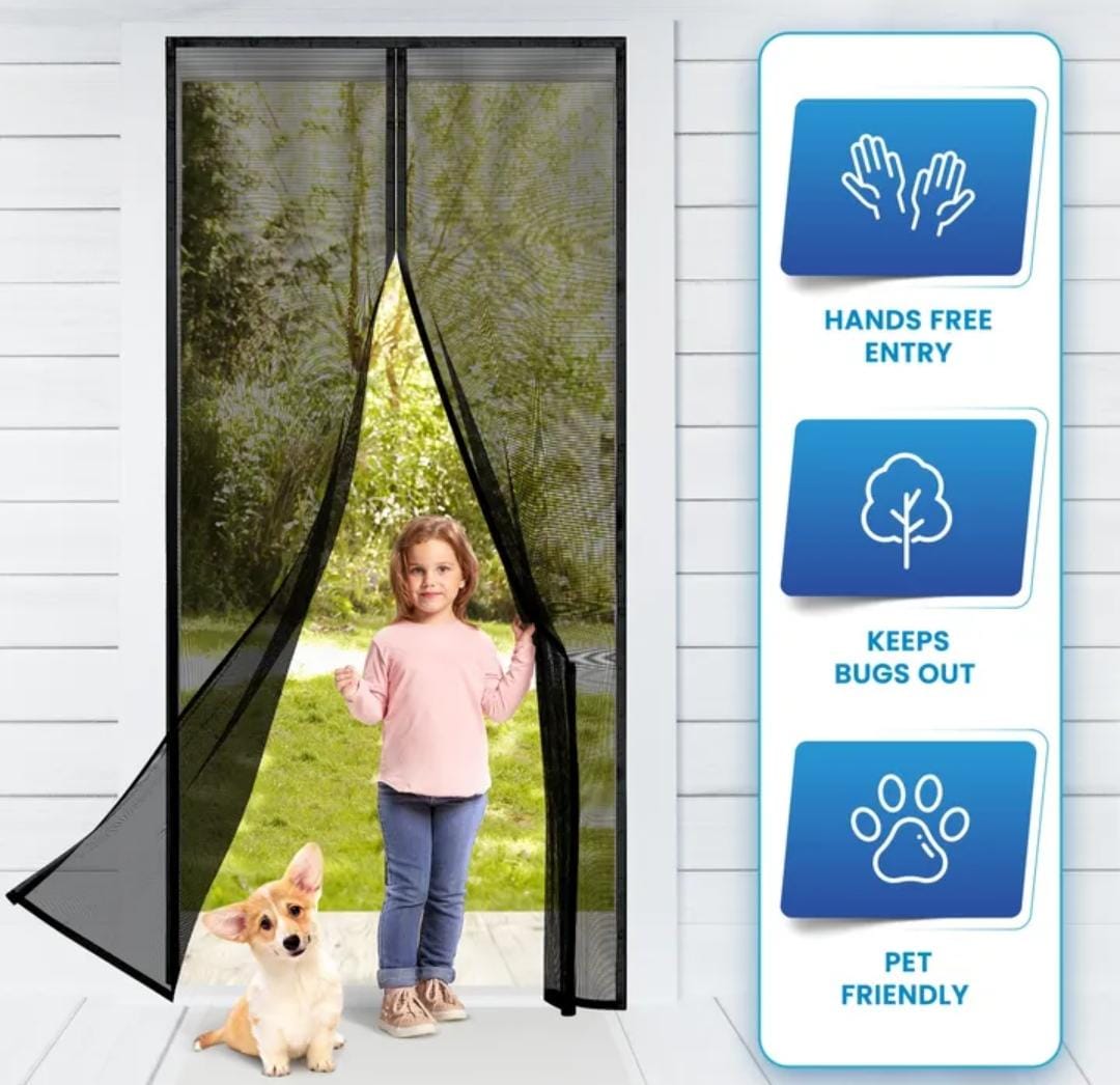 Magic Mesh Magnetic Screen Door – 20x80 Inch (2 Pieces with Box)