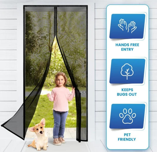 Magic Mesh Magnetic Screen Door – 20x80 Inch (2 Pieces with Box)