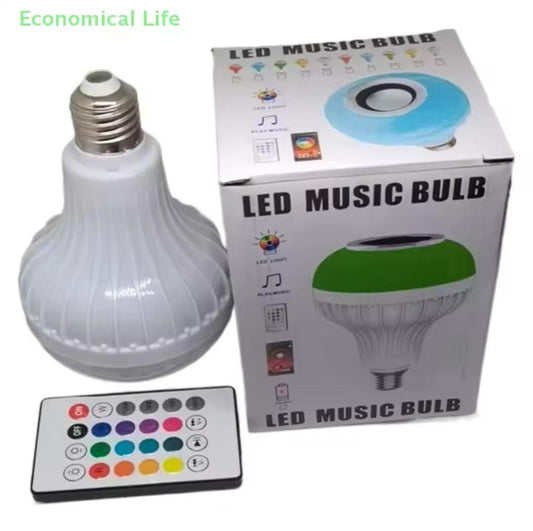 RGB Bluetooth Music Bulb – 12W LED with Remote & Speaker