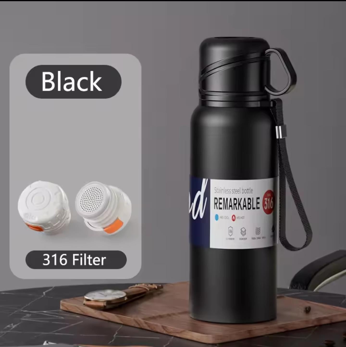 High Quality 316 Stainless Steel Vacuum Insulated Thermal Bottle Flask, Leakproof BPA Free Coffee Tea Sports Bottle for Travel to Keep Drinks Hot & Cold, Best Quality 316 SUS