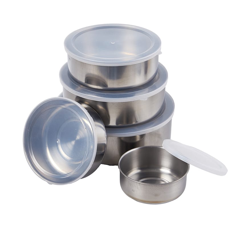 5 Pieces Stainless Steel Food Container Storage Mixing Bowl Set