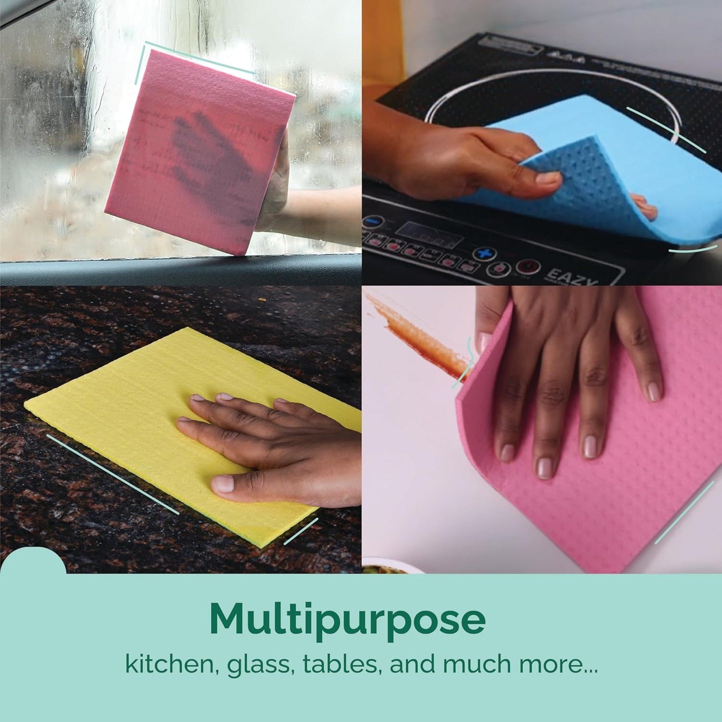 Sponge Wipe Reusable Kitchen Cleaning Foam (Pack of 3)