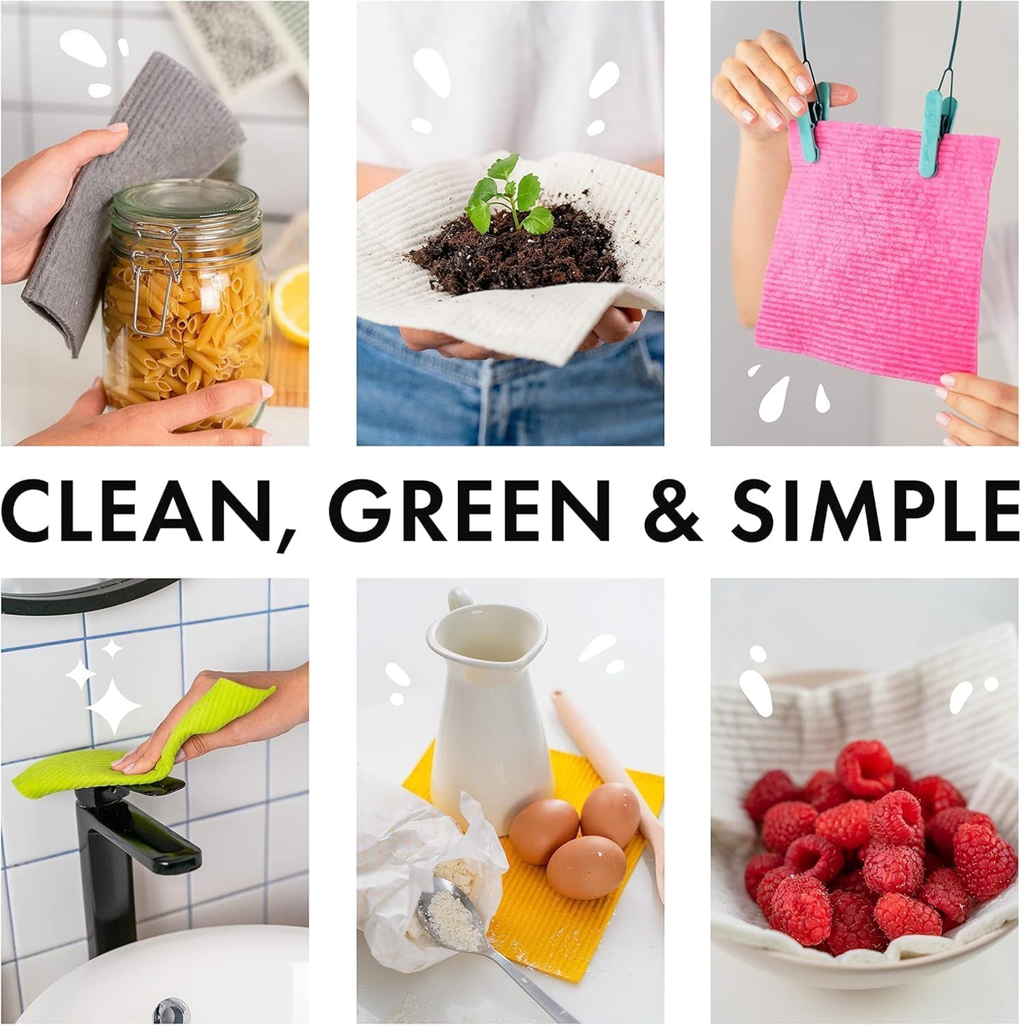 Sponge Wipe Reusable Kitchen Cleaning Foam (Pack of 3)