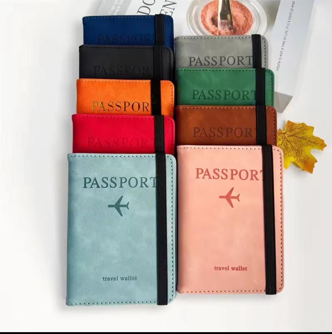 Premium Passport Holder Travel Wallet – Stylish Organizer with Elastic Strap