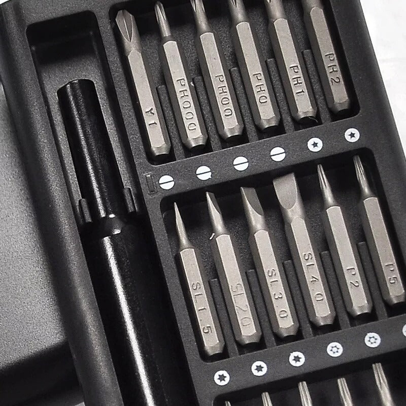 24-in-1 Magnetic Screwdriver Bit Set – Compact Repair Kit