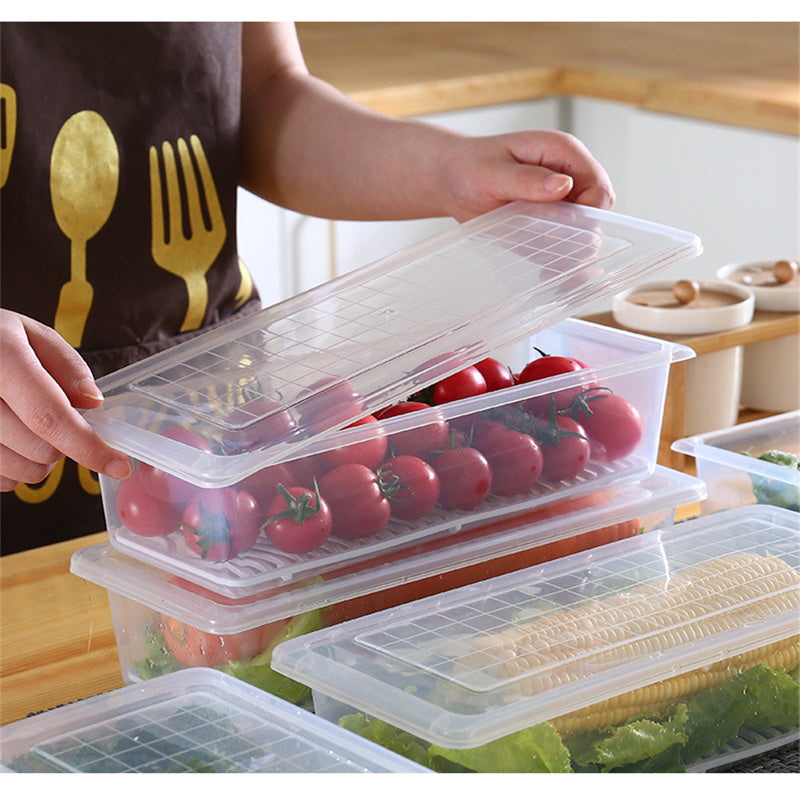 🥦 Fridge Organizer Container with Removable Drain Tray Pack Of 2 🍓