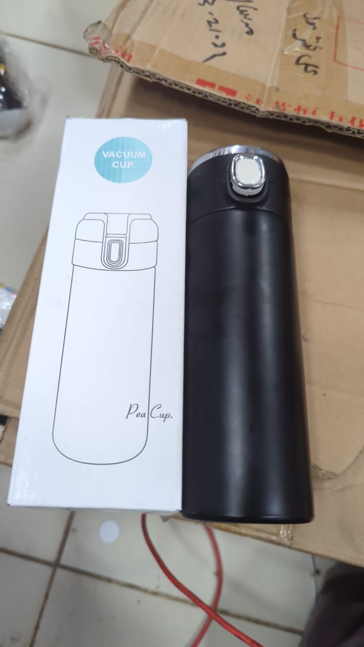 Water Coffee Bottle Double Wall Vacuum Insulated Bottle Smart with Led Temperature Display (Black)