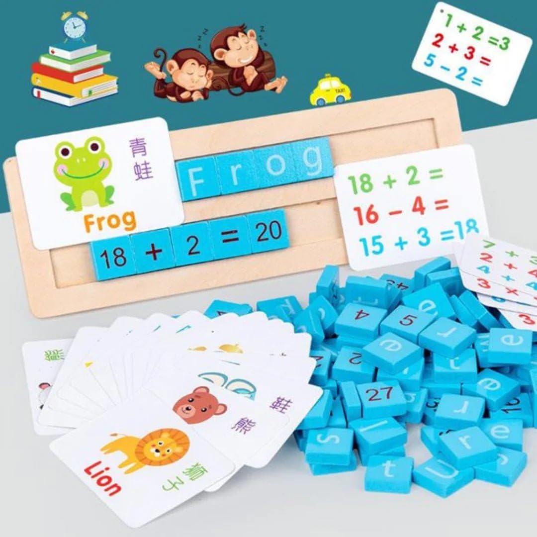 🔢Wooden Alphanumeric Learning Flash Cards 🅰️