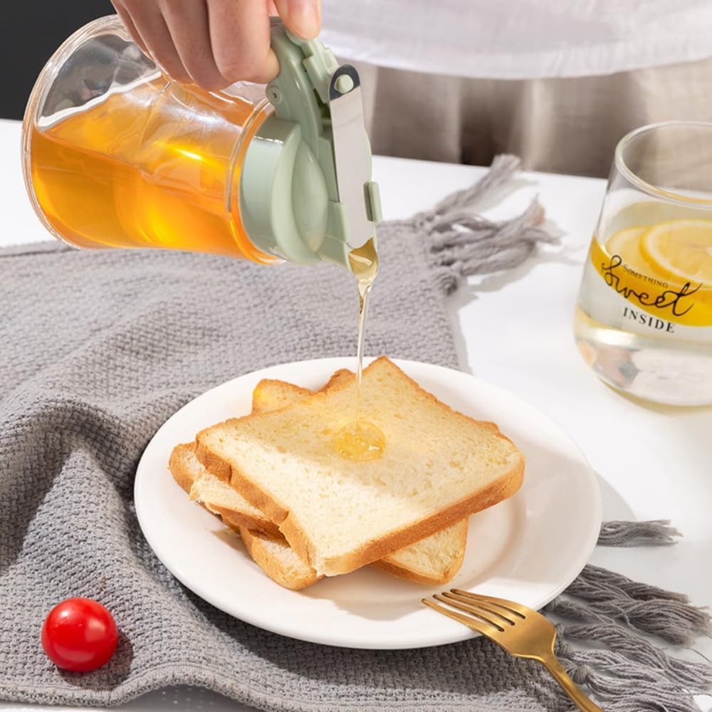 🏡 Kitchen Glow Oil & Honey Dispenser – Precision Pour Jar 💛