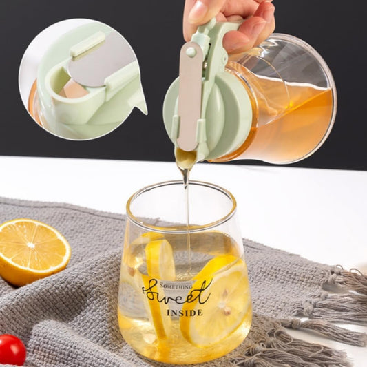 🏡 Kitchen Glow Oil & Honey Dispenser – Precision Pour Jar 💛