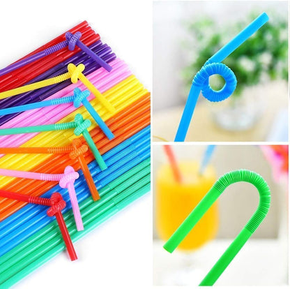 Colourful Flexible Straws – 50 Pieces
