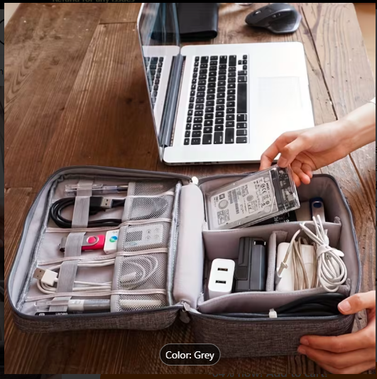 Electronic Organizer, Travel Cable Storage Pouch, Multifunctional Storage Bag, Electronic Accessories, USB Cable Cord, Storage Stand