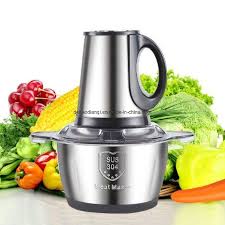 2L Stainless Steel Electric Food Processor & Meat Grinder – High-Power Chopper for Kitchen Use