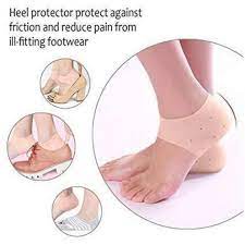 Silicone Gel Cushion Pad Heel Liner Protective Cracked Feet Pressure Pain Relief Socks (free size)
