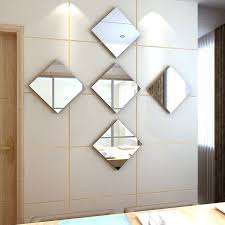 12pcs Square Mirror Tile Adhesive DIY Wall Sticker 15cmx15cm