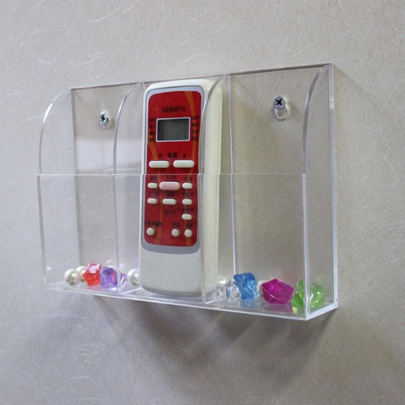 1 / 2 / 3 Slot Clear/Black Acrylic Wall Mounted Desk TV Air Conditioner Remote Control / Mobile Storage Holder Organizer Stand