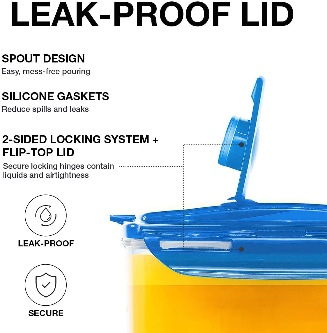 Fridge Door Water Jug with Handle BPA Free Plastic Pitcher with Flip Top Lid Perfect for Making Teas and Juices,1.7Ltr - Mashkoor.pk