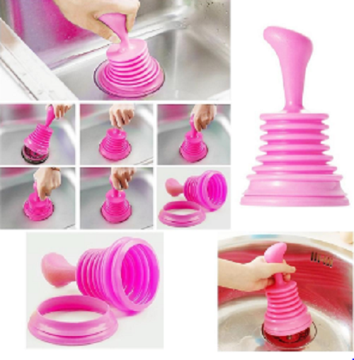 1PC Bathroom Kitchen Unblock Toilet Waste Sink Dirt Clog Remover Drainer Small Pump - Mashkoor.pk