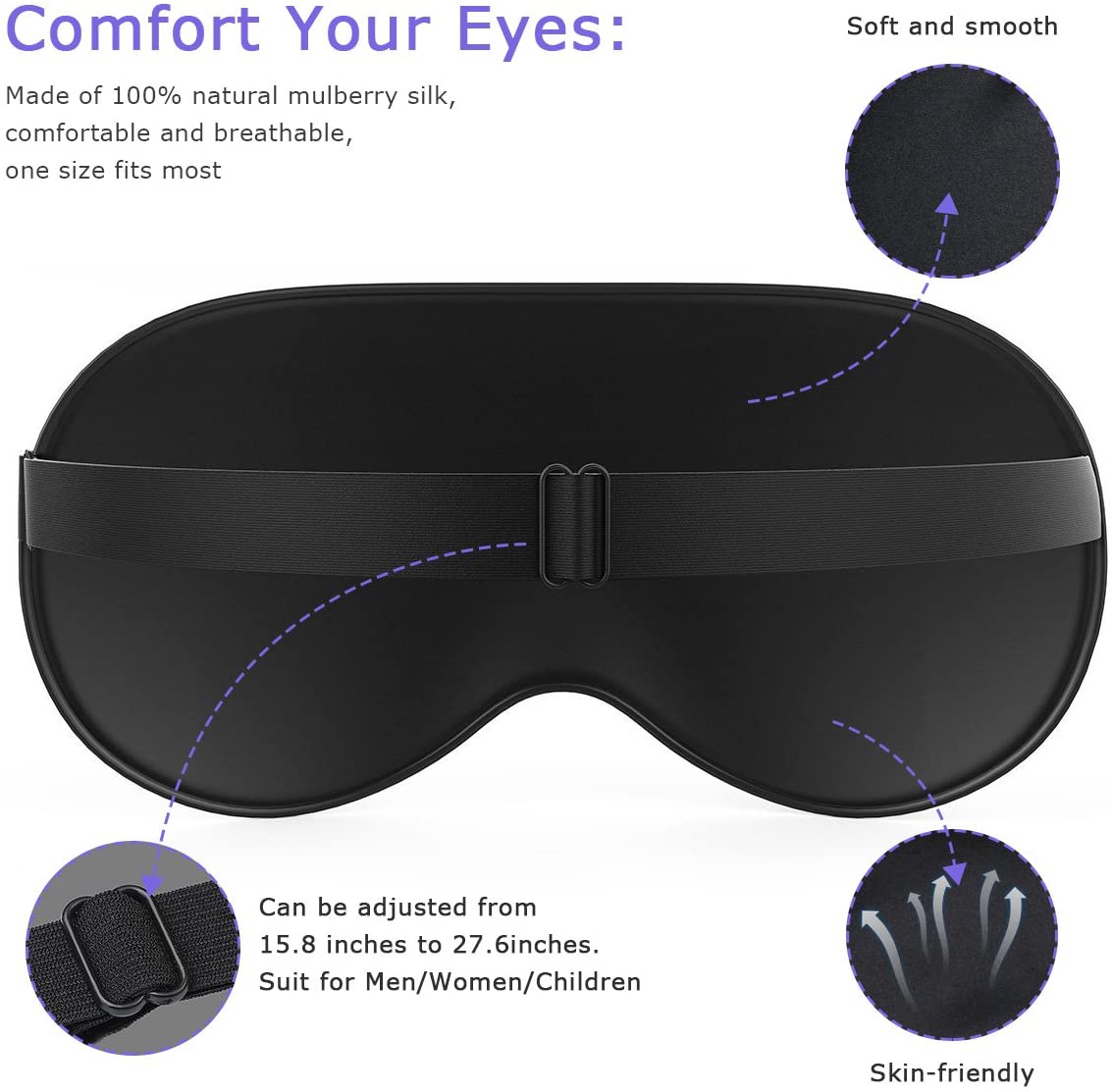 Unisex Eye Mask with Cooling Gel for Night Deep Sleep, Dark Circles, Puffy Eye, Dry Eye and Eye Fatigue - Mashkoor.pk