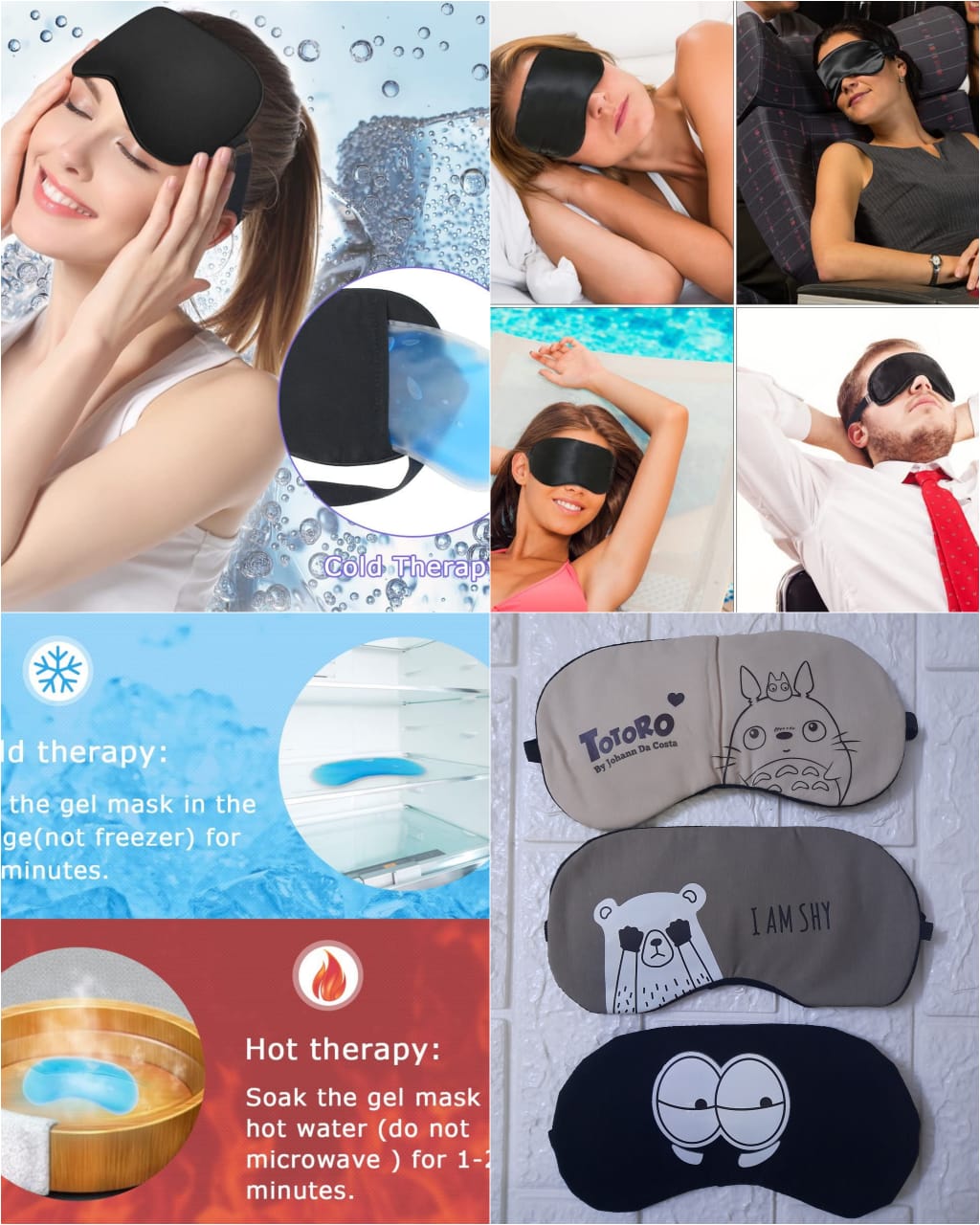 Unisex Eye Mask with Cooling Gel for Night Deep Sleep, Dark Circles, Puffy Eye, Dry Eye and Eye Fatigue - Mashkoor.pk